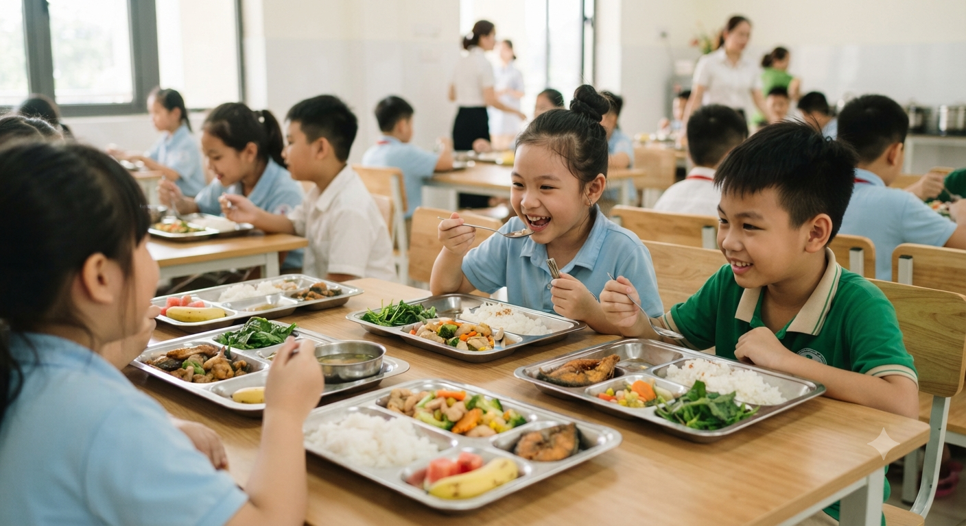 Chất lượng bữa ăn và chế độ dinh dưỡng hàng ngày cho học sinh tiểu học