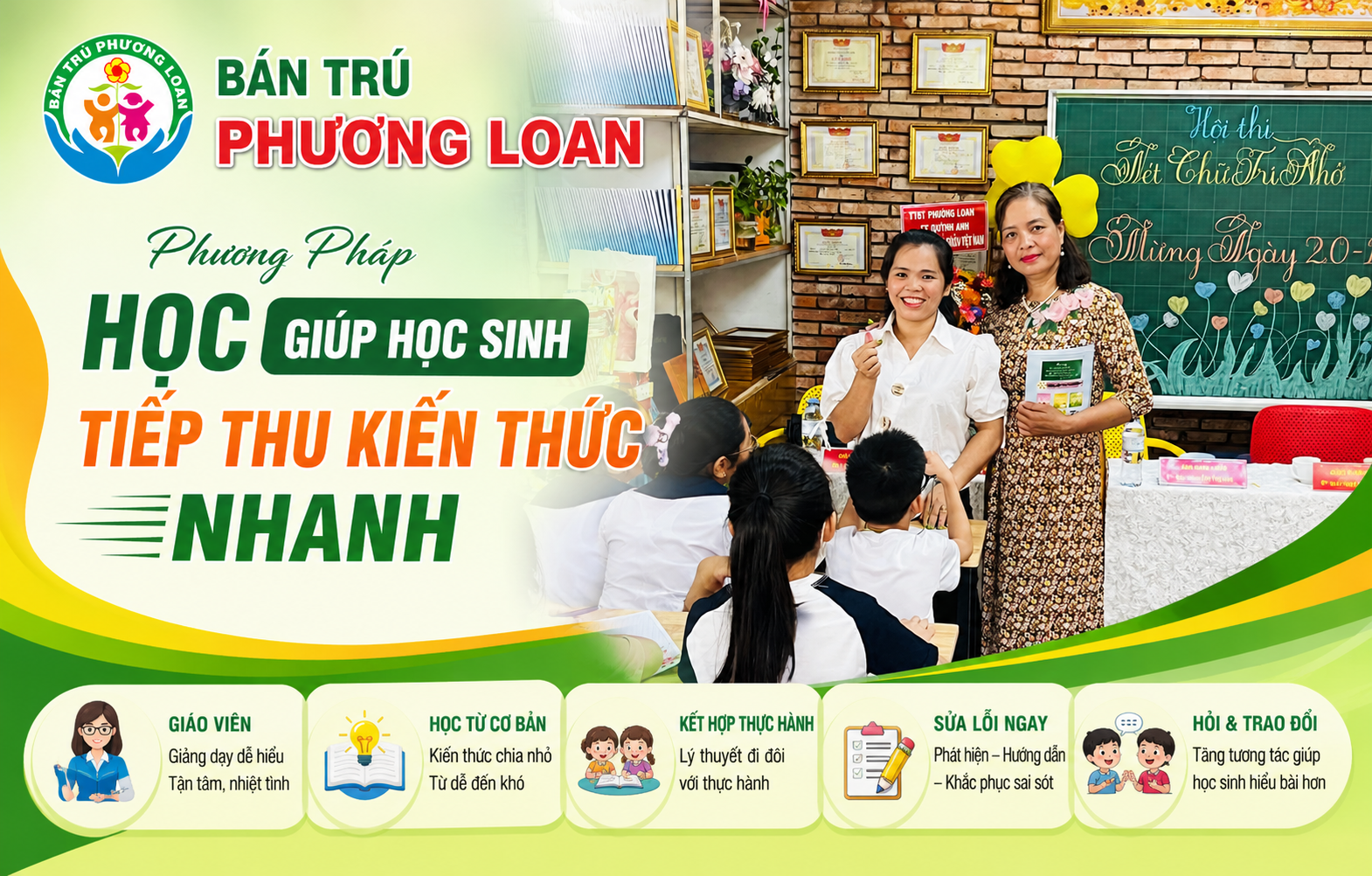 Phương pháp học dễ hiểu tại Bán Trú Phương Loan